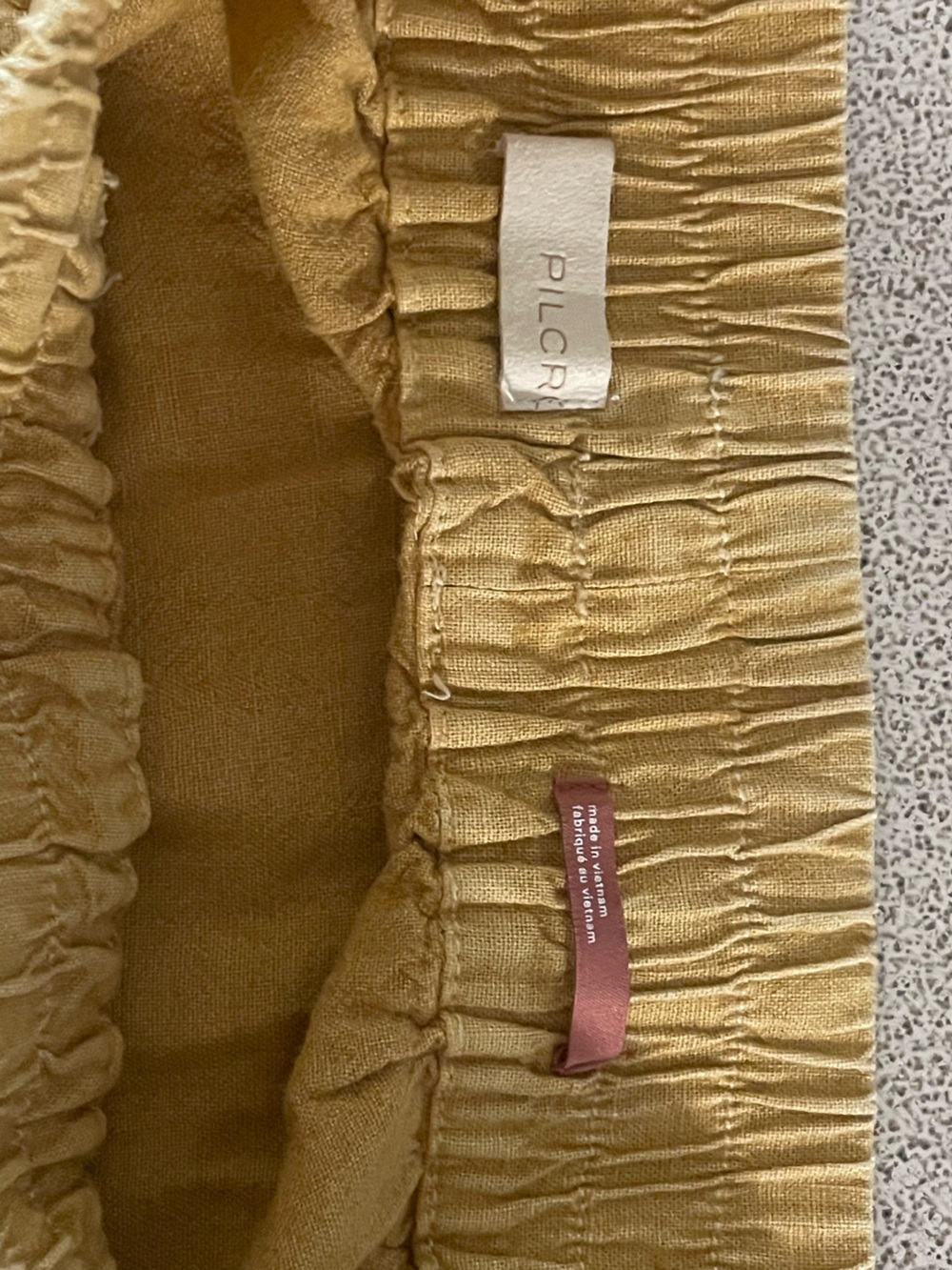 Pilcro Linen Blend Mustard/Gold Tiered Drawstring Skirt - Picture 6 of 11
